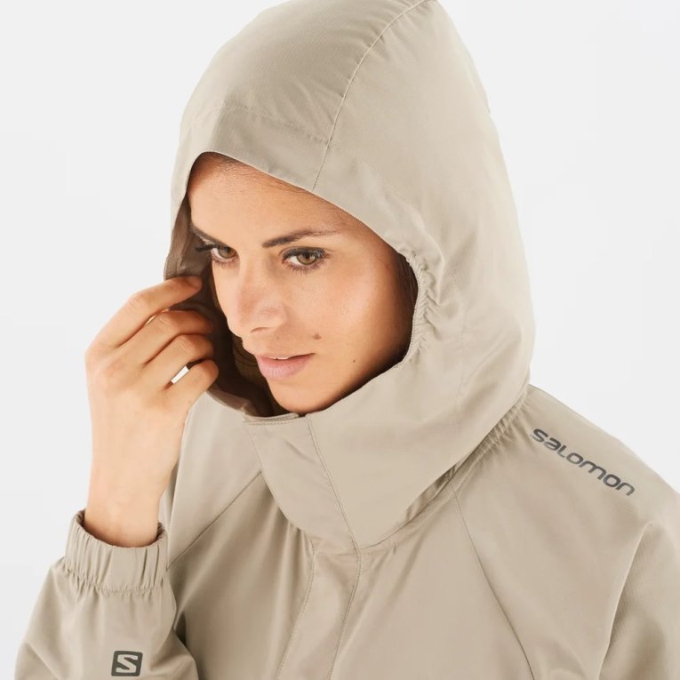 Beige Salomon Outlife Ripstop Half Zip Women's Windbreaker | IE FK5049